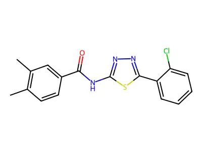 N-[5-(2-chlorophenyl)-1,3,4-thiadiazol-2-yl]-3,4-dimethylbenzamide structure