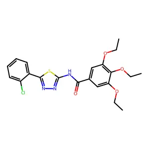 N-[5-(2-chlorophenyl)-1,3,4-thiadiazol-2-yl]-3,4,5-triethoxybenzamide structure