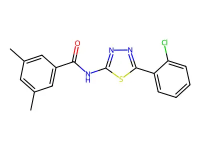 N-[5-(2-chlorophenyl)-1,3,4-thiadiazol-2-yl]-3,5-dimethylbenzamide structure