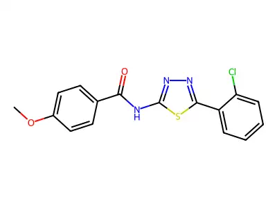 N-[5-(2-chlorophenyl)-1,3,4-thiadiazol-2-yl]-4-methoxybenzamide structure