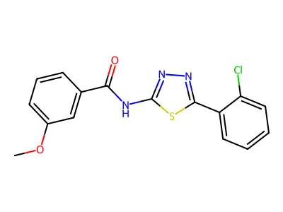 N-[5-(2-chlorophenyl)-1,3,4-thiadiazol-2-yl]-3-methoxybenzamide structure