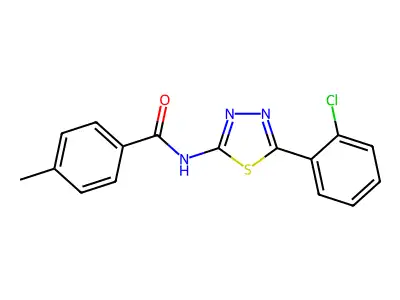 N-[5-(2-chlorophenyl)-1,3,4-thiadiazol-2-yl]-4-methylbenzamide structure