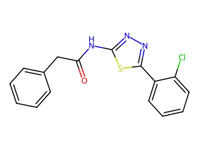 N-(5-(2-chlorophenyl)-1,3,4-thiadiazol-2-yl)-2-phenylacetamide structure