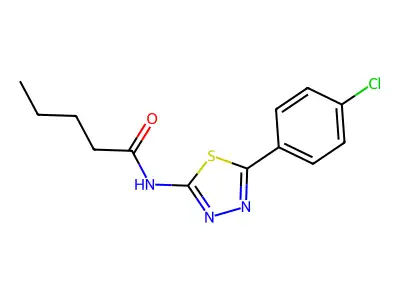 N-[5-(4-chlorophenyl)-1,3,4-thiadiazol-2-yl]pentanamide structure