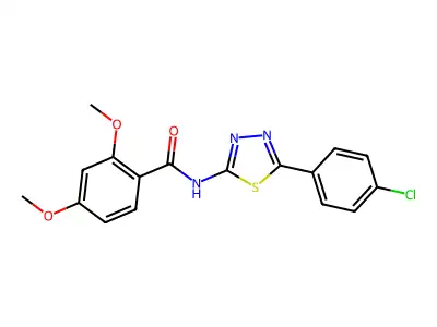 N-[5-(4-chlorophenyl)-1,3,4-thiadiazol-2-yl]-2,4-dimethoxybenzamide structure