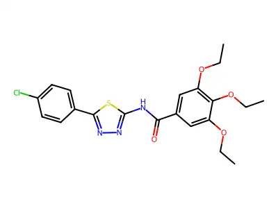 N-[5-(4-chlorophenyl)-1,3,4-thiadiazol-2-yl]-3,4,5-triethoxybenzamide structure