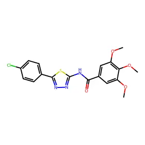 N-[5-(4-chlorophenyl)-1,3,4-thiadiazol-2-yl]-3,4,5-trimethoxybenzamide structure