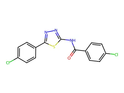 4-chloro-N-[5-(4-chlorophenyl)-1,3,4-thiadiazol-2-yl]benzamide structure