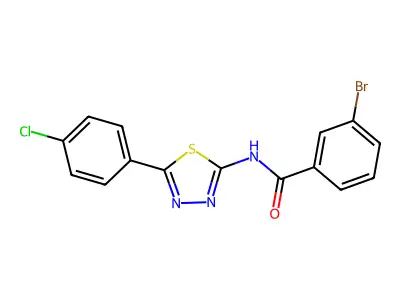 3-bromo-N-[5-(4-chlorophenyl)-1,3,4-thiadiazol-2-yl]benzamide structure