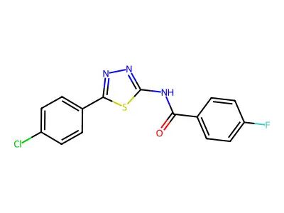N-[5-(4-chlorophenyl)-1,3,4-thiadiazol-2-yl]-4-fluorobenzamide structure