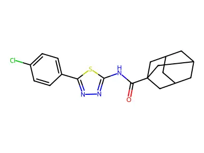 N-[5-(4-chlorophenyl)-1,3,4-thiadiazol-2-yl]adamantane-1-carboxamide structure