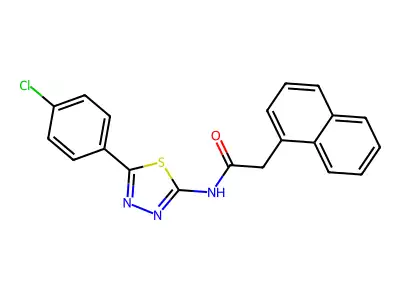 N-[5-(4-chlorophenyl)-1,3,4-thiadiazol-2-yl]-2-(naphthalen-1-yl)acetamide structure