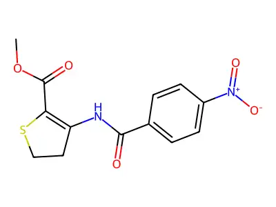 Methyl 3-(4-nitrobenzamido)-4,5-dihydrothiophene-2-carboxylate structure