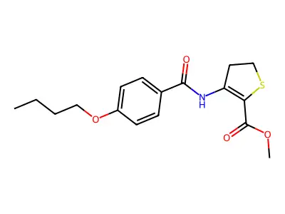 Methyl 3-(4-butoxybenzamido)-4,5-dihydrothiophene-2-carboxylate structure