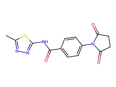 4-(2,5-dioxopyrrolidin-1-yl)-N-(5-methyl-1,3,4-thiadiazol-2-yl)benzamide structure