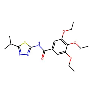 3,4,5-triethoxy-N-(5-isopropyl-1,3,4-thiadiazol-2-yl)benzamide structure