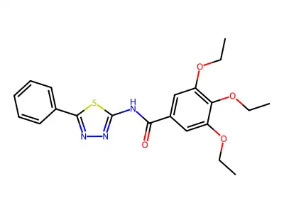 3,4,5-triethoxy-N-(5-phenyl-1,3,4-thiadiazol-2-yl)benzamide structure