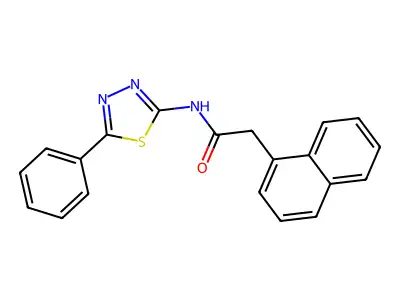2-(naphthalen-1-yl)-N-(5-phenyl-1,3,4-thiadiazol-2-yl)acetamide structure