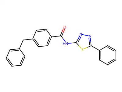 4-benzyl-N-(5-phenyl-1,3,4-thiadiazol-2-yl)benzamide structure