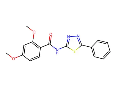 2,4-dimethoxy-N-(5-phenyl-1,3,4-thiadiazol-2-yl)benzamide structure