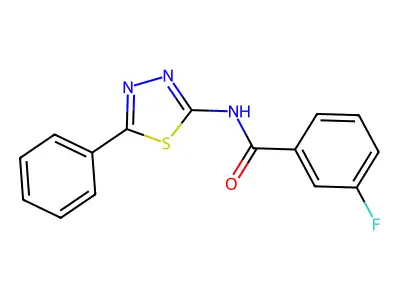 3-fluoro-N-(5-phenyl-1,3,4-thiadiazol-2-yl)benzamide structure
