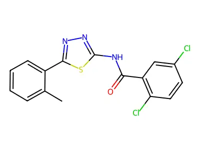 2,5-dichloro-N-[5-(2-methylphenyl)-1,3,4-thiadiazol-2-yl]benzamide structure