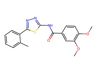 3,4-dimethoxy-N-[5-(2-methylphenyl)-1,3,4-thiadiazol-2-yl]benzamide structure