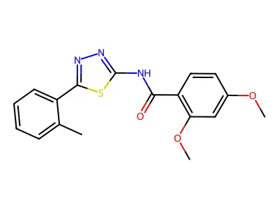 2,4-dimethoxy-N-[5-(2-methylphenyl)-1,3,4-thiadiazol-2-yl]benzamide structure