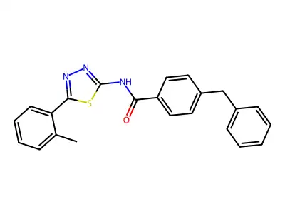 4-benzyl-N-[5-(2-methylphenyl)-1,3,4-thiadiazol-2-yl]benzamide structure