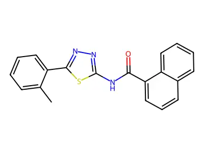 N-[5-(2-methylphenyl)-1,3,4-thiadiazol-2-yl]naphthalene-1-carboxamide structure