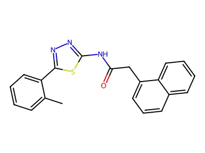 2-(naphthalen-1-yl)-N-(5-(o-tolyl)-1,3,4-thiadiazol-2-yl)acetamide structure