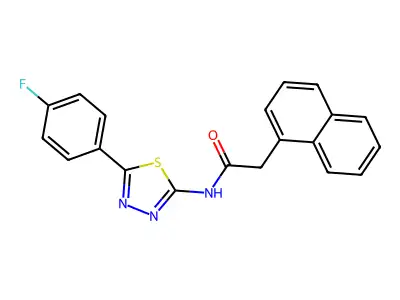 N-[5-(4-fluorophenyl)-1,3,4-thiadiazol-2-yl]-2-(naphthalen-1-yl)acetamide structure