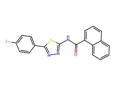 N-[5-(4-fluorophenyl)-1,3,4-thiadiazol-2-yl]naphthalene-1-carboxamide structure