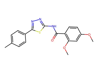 2,4-dimethoxy-N-[5-(4-methylphenyl)-1,3,4-thiadiazol-2-yl]benzamide structure