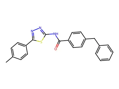 4-benzyl-N-[5-(4-methylphenyl)-1,3,4-thiadiazol-2-yl]benzamide structure