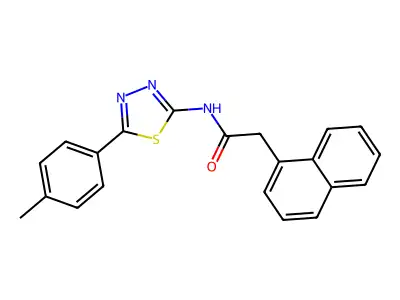 2-(naphthalen-1-yl)-N-(5-(p-tolyl)-1,3,4-thiadiazol-2-yl)acetamide structure