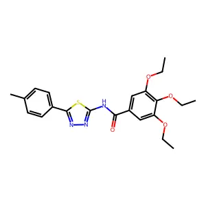 3,4,5-triethoxy-N-[5-(4-methylphenyl)-1,3,4-thiadiazol-2-yl]benzamide structure