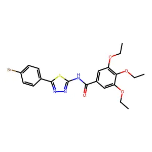 N-[5-(4-bromophenyl)-1,3,4-thiadiazol-2-yl]-3,4,5-triethoxybenzamide structure