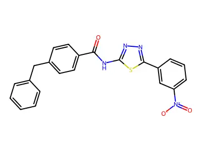 4-benzyl-N-[5-(3-nitrophenyl)-1,3,4-thiadiazol-2-yl]benzamide structure