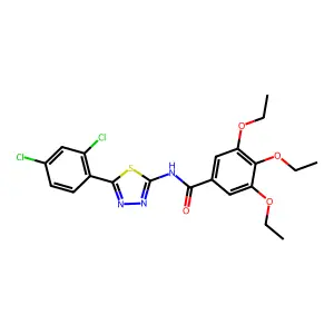 N-[5-(2,4-dichlorophenyl)-1,3,4-thiadiazol-2-yl]-3,4,5-triethoxybenzamide structure