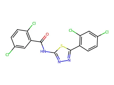 2,5-dichloro-N-[5-(2,4-dichlorophenyl)-1,3,4-thiadiazol-2-yl]benzamide structure