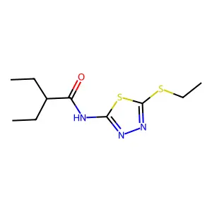 2-ethyl-N-[5-(ethylsulfanyl)-1,3,4-thiadiazol-2-yl]butanamide structure