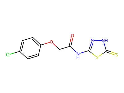 2-(4-chlorophenoxy)-N-(5-mercapto-1,3,4-thiadiazol-2-yl)acetamide structure