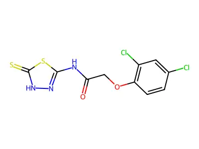 2-(2,4-dichlorophenoxy)-N-(5-mercapto-1,3,4-thiadiazol-2-yl)acetamide structure
