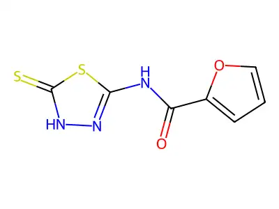 N-(2-sulfanylidene-3H-1,3,4-thiadiazol-5-yl)-2-furancarboxamide structure