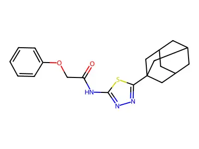 N-[5-(1-adamantyl)-1,3,4-thiadiazol-2-yl]-2-phenoxyacetamide structure