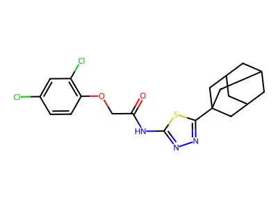 N-[5-(1-adamantyl)-1,3,4-thiadiazol-2-yl]-2-(2,4-dichlorophenoxy)acetamide structure