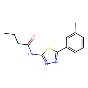 N-[5-(3-methylphenyl)-1,3,4-thiadiazol-2-yl]butanamide structure