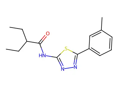 2-ethyl-N-(5-(m-tolyl)-1,3,4-thiadiazol-2-yl)butanamide structure