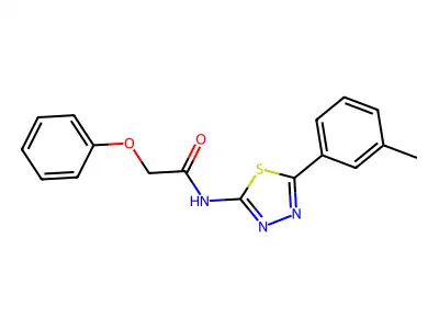N-[5-(3-methylphenyl)-1,3,4-thiadiazol-2-yl]-2-phenoxyacetamide structure